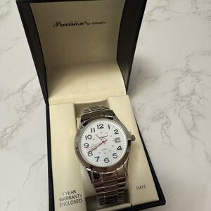Precision by GRUEN Men's Silver Watch | Date Window | Expansion Band | NIB​